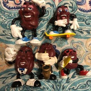 5 piece California Raisins figures lot
